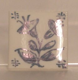Hand Painted Porcelain Tile #52 by Tiny Ceramics