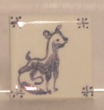 Hand Painted Porcelain Tile #49 by Tiny Ceramics