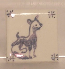 Hand Painted Porcelain Tile #49 by Tiny Ceramics