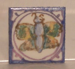 Hand Painted Porcelain Tile #48 by Tiny Ceramics