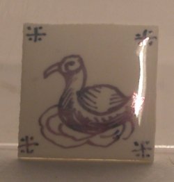 Hand Painted Porcelain Tile #44 by Tiny Ceramics
