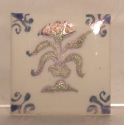 Hand Painted Porcelain Tile #41 by Tiny Ceramics