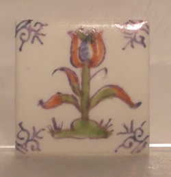 Hand Painted Porcelain Tile #42 by Tiny Ceramics