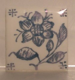 Hand Painted Porcelain Tile #35 by Tiny Ceramics