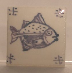 Hand Painted Porcelain Tile #31 by Tiny Ceramics