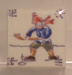 Hand Painted Porcelain Tile #30 by Tiny Ceramics