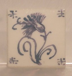 Hand Painted Porcelain Tile #29 by Tiny Ceramics