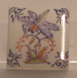 Hand Painted Porcelain Tile #26 by Tiny Ceramics