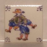 Hand Painted Porcelain Tile #25 by Tiny Ceramics