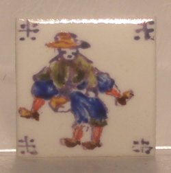 Hand Painted Porcelain Tile #25 by Tiny Ceramics