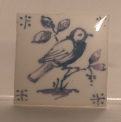 Hand Painted Porcelain Tile #22 by Tiny Ceramics