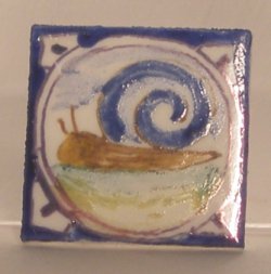 Hand Painted Porcelain Tile #20 by Tiny Ceramics