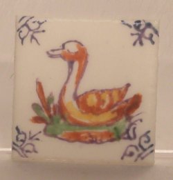 Hand Painted Porcelain Tile #19 by Tiny Ceramics