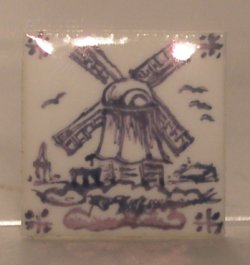 Hand Painted Porcelain Tile #16 by Tiny Ceramics