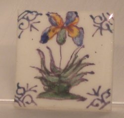 Hand Painted Porcelain Tile #12 by Tiny Ceramics