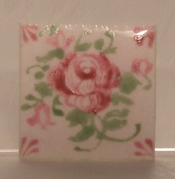 Hand Painted Porcelain Tile #6 by Tiny Ceramics