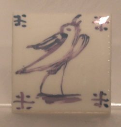 Hand Painted Porcelain Tile #3 by Tiny Ceramics