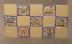 Hand Painted Porcelain Tiles #72 by Tiny Ceramics