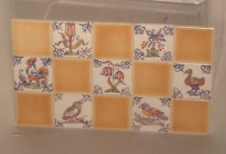 Hand Painted Porcelain Tiles #68 by Tiny Ceramics