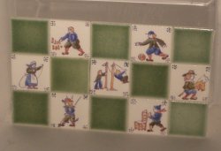 Hand Painted Porcelain Tiles #70 by Tiny Ceramics