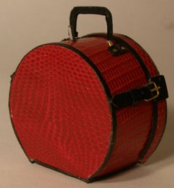 Red Lizard Hat Box Suitcase Large by Jose Gomez