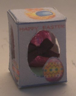 Chocolate Purple Foil Egg in Box by Linda Cummings