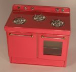 Enamel Stove w/Hood Red by TYA