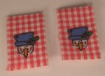 Kitchen Towel set of 2 Snowman Head Red by Barbara Hill