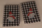 Kitchen Towel set of 2 Snowman Black by Barbara Hill