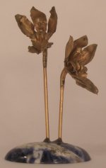 Gold Vermeil Flowers on Lapis Base from France