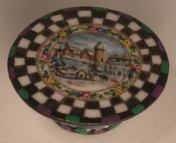 Village Check Cake Stand by Christopher Whitford