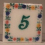 Ceramic House Numbers #5 "Fleur" by Eurosia