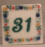 Ceramic House Numbers #31 "Fleur" by Eurosia