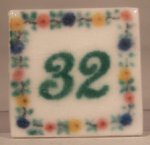 Ceramic House Numbers #32 "Fleur" by Eurosia