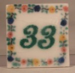 Ceramic House Numbers #33 "Fleur" by Eurosia