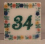Ceramic House Numbers #34 "Fleur" by Eurosia