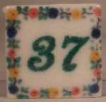 Ceramic House Numbers #37 "Fleur" by Eurosia