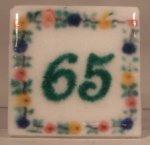 Ceramic House Numbers #65 "Fleur" by Eurosia