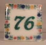 Ceramic House Numbers #76 "Fleur" by Eurosia