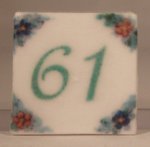 Ceramic House Numbers #61 "Cottage" by Eurosia