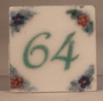 Ceramic House Numbers #64 "Cottage" by Eurosia
