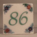 Ceramic House Numbers #86 "Cottage" by Eurosia