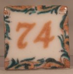 Ceramic House Numbers #74 "Abour" by Eurosia
