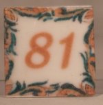 Ceramic House Numbers #81 "Abour" Eurosia