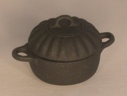"Cast Iron" Ribbed Round Pot by TYA