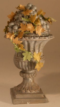 Grape Urn "Dark Cement"w/Ivy by Brigitte Delage