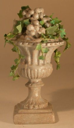 Grape Urn "Light Cement"w/Ivy by Brigitte Delage