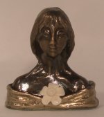 Pia Bust w/Carved Ivory Flower by Joseph Addotta