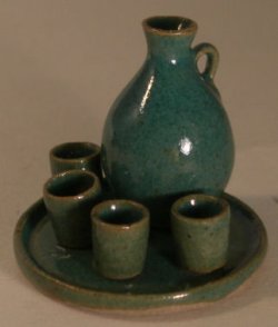 Pottery #27 Decanter Set Green by Elisabeth Causeret