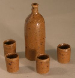 Pottery #26 Decanter Set Brown by Elisabeth Causeret